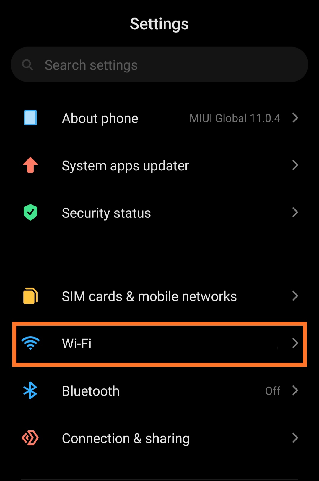 Android Wifi Setting