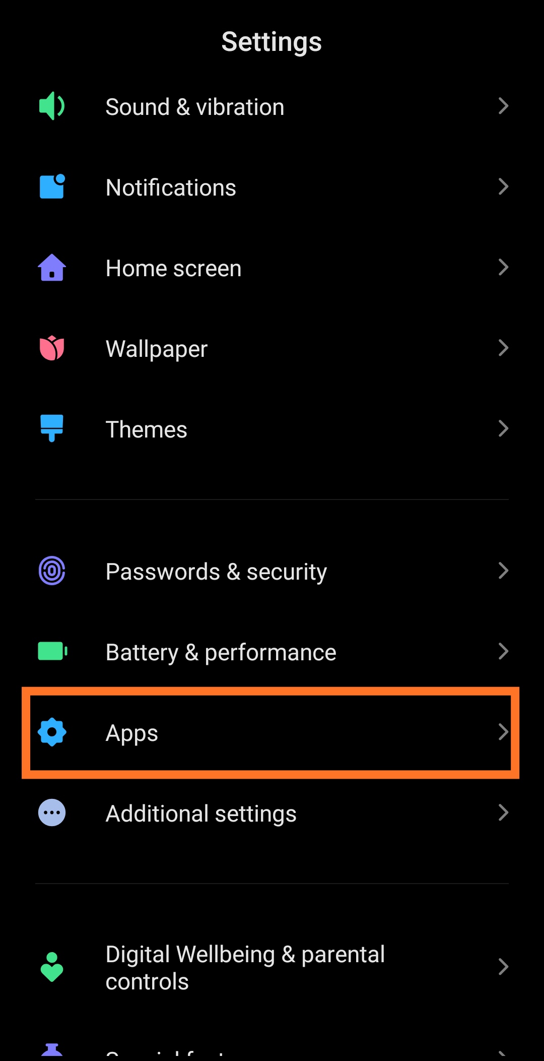 Android App Settings