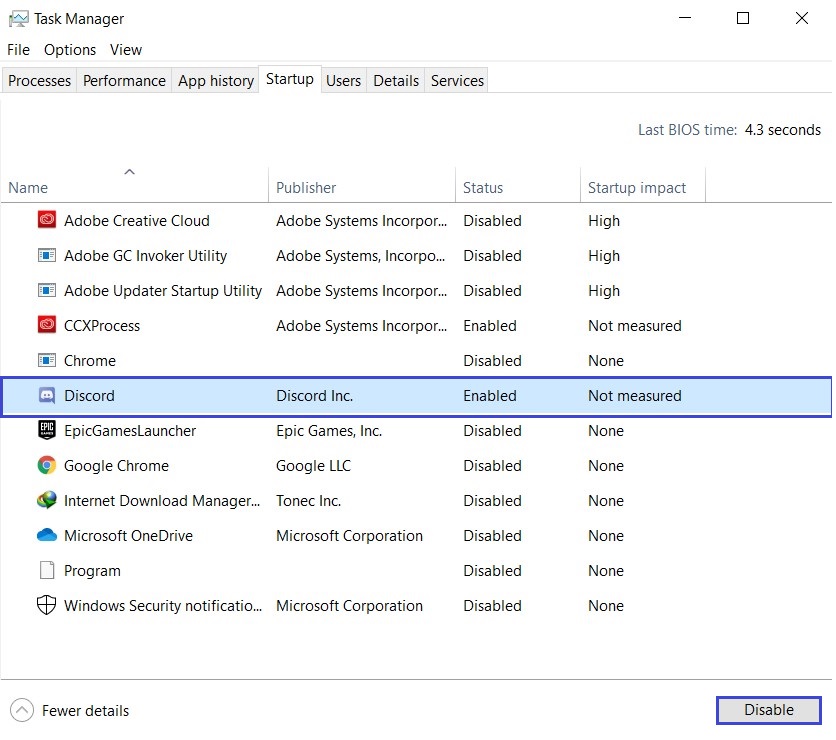 Windows task manager