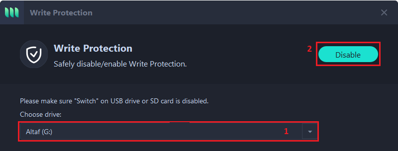 remove write protection