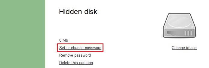 set and change password in your disk