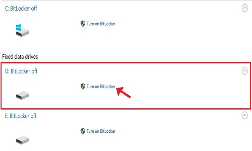turn on bitlocker