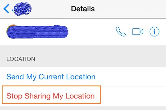 Stop Sharing Location using imessage