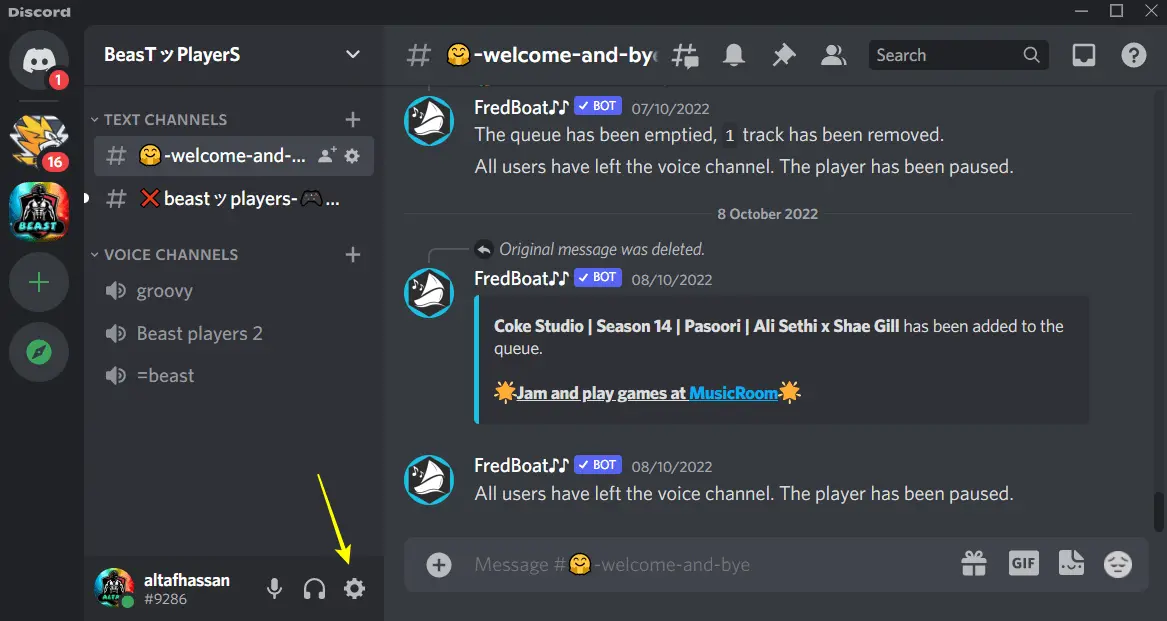 discord setting