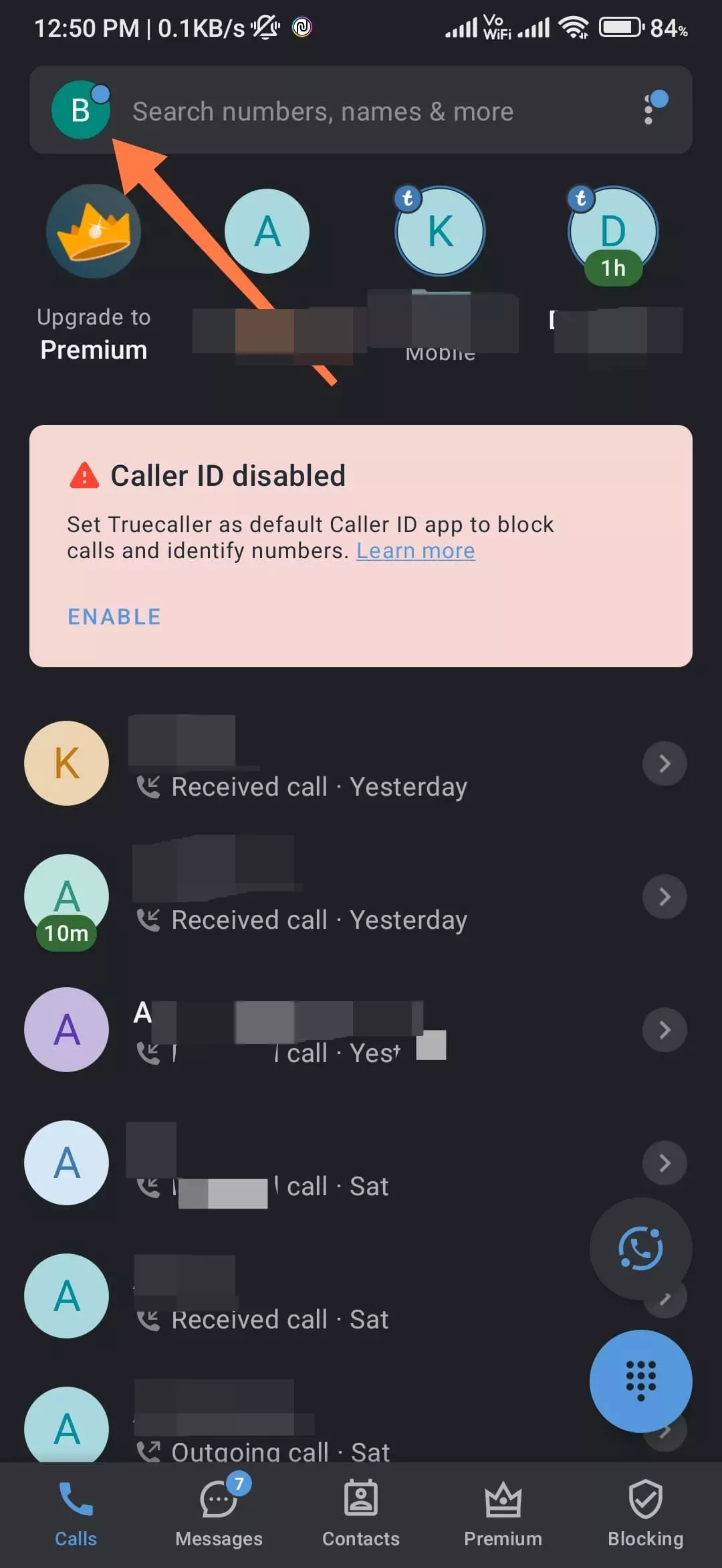Trucecaller profile option