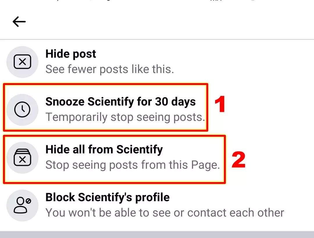 Snooze Suggested Posts  for 30 days On Facebook