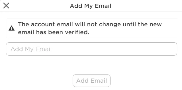 Add My Email option in roblox