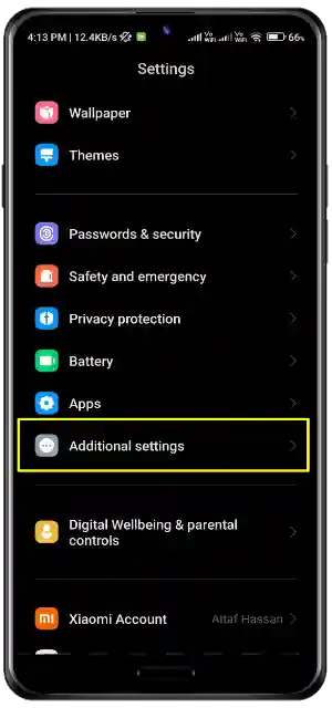 Android Setting Menu
