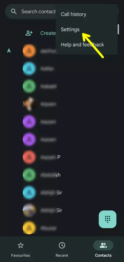 phone dialer setting