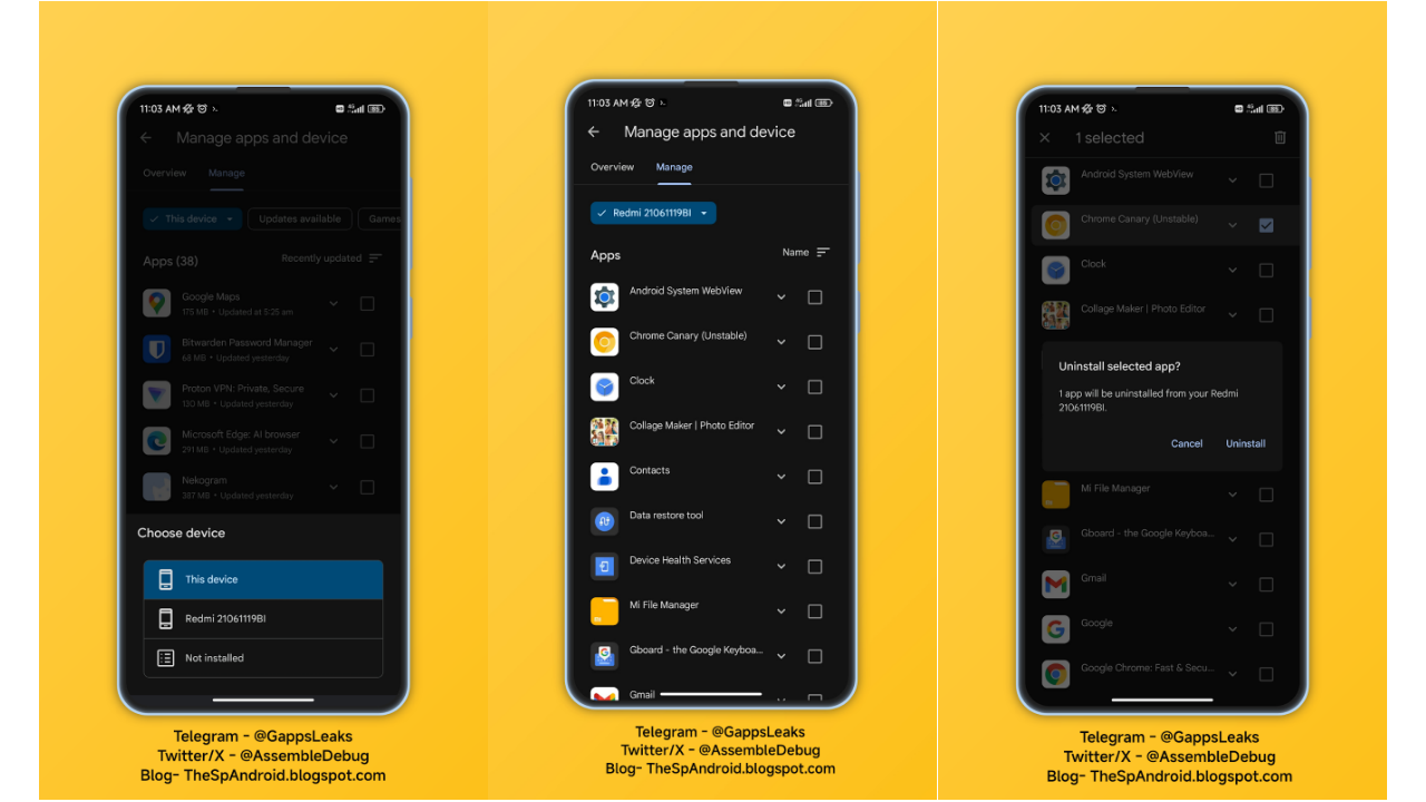 Google Play Store Remotely uninstall apps