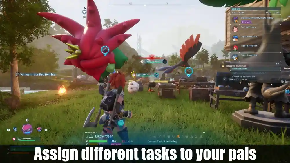 Palworld Beginner tips: assign task to pals