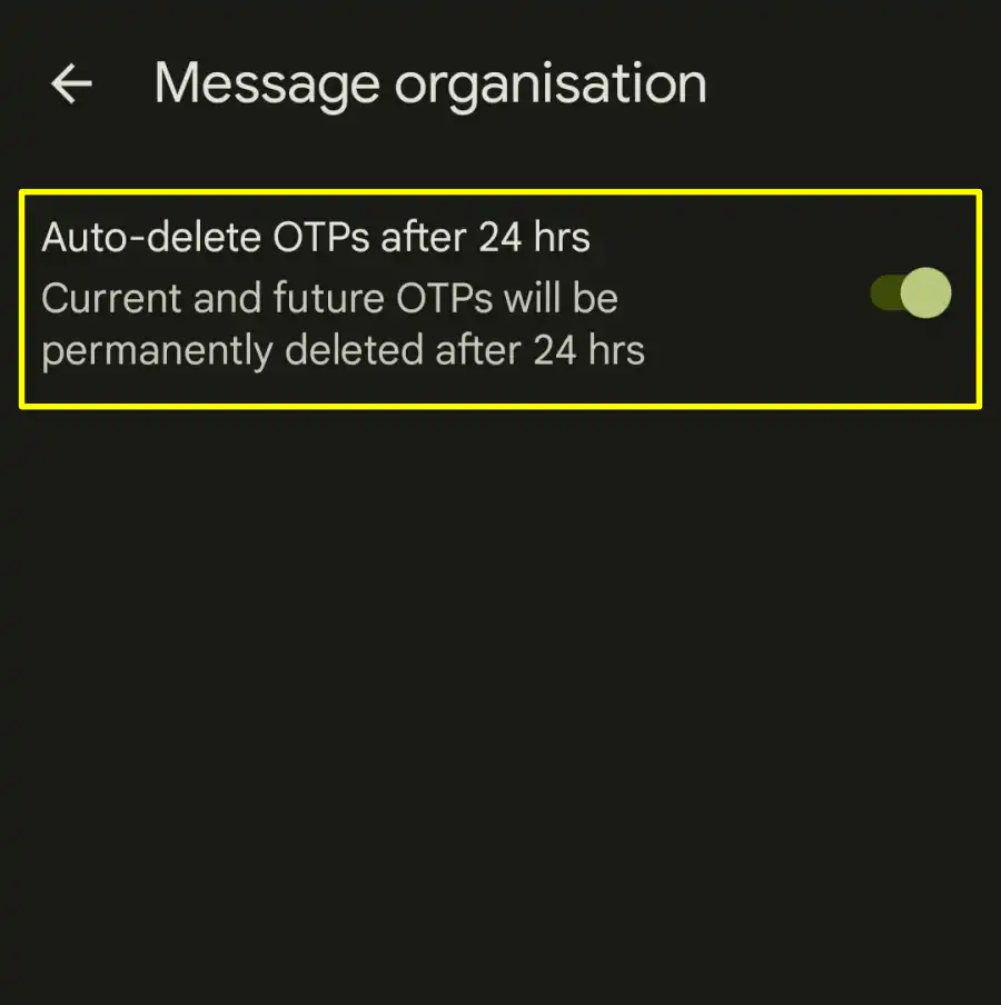 Auto Delete Text Messages on android