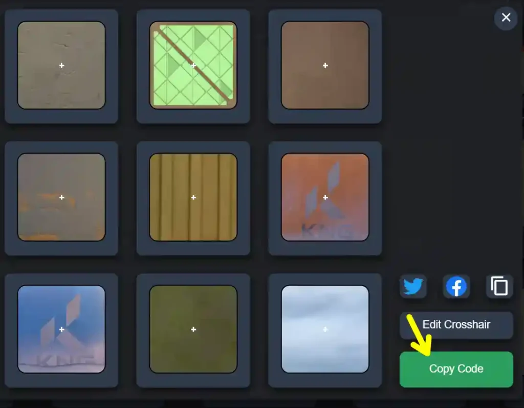 Copy Crosshairs codes