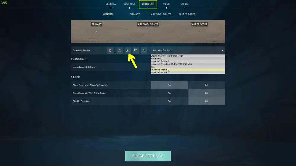 Export Crosshairs in Valorant