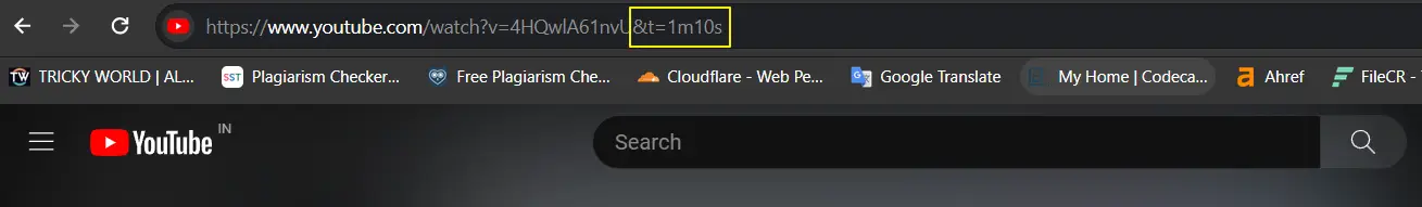 add code in video url