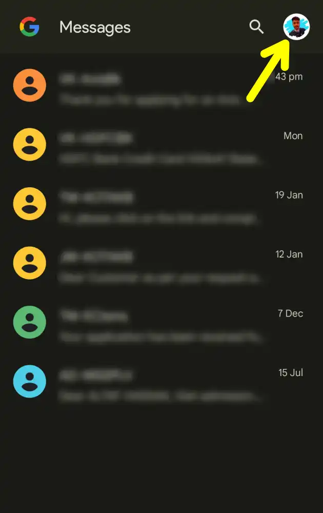 Google Message App Setting