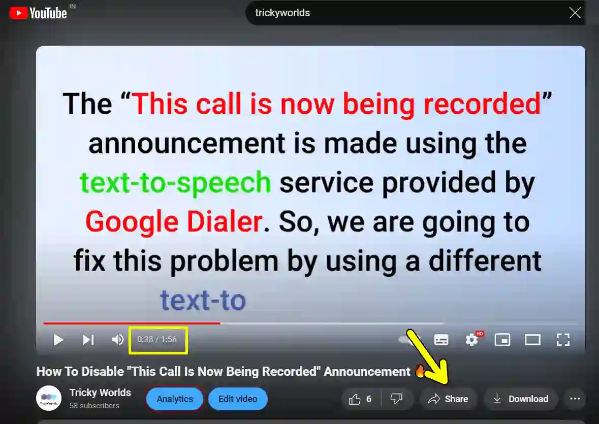 Share YouTube Video Link