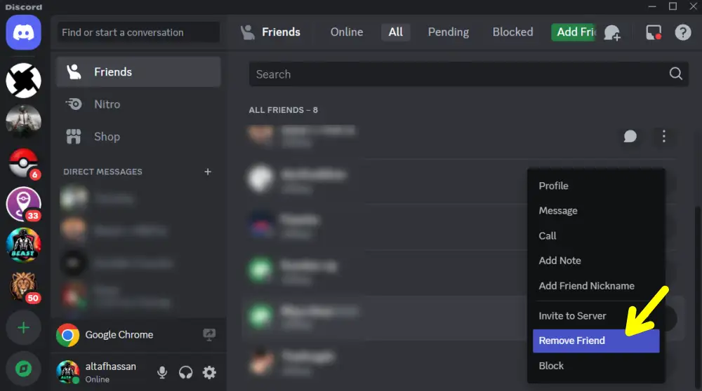 How to Unfriend Someone on Discord