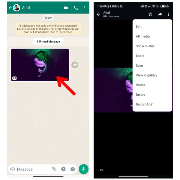save HD Photos on mobile gallery