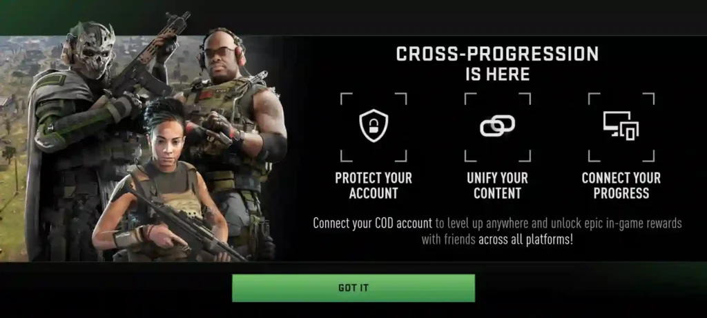 Call off duty Warzone Mobile Cross Progression