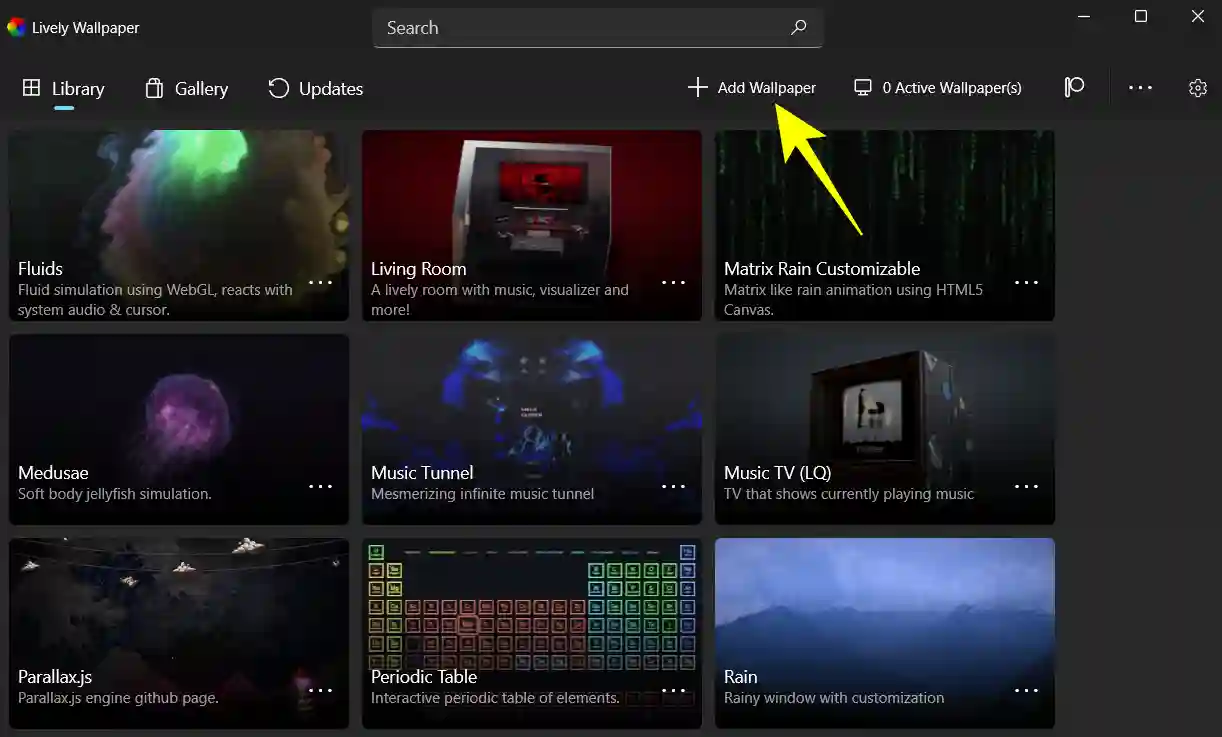 add downloaded wallpaper in lively wallpaper