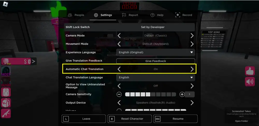 enable chat translation