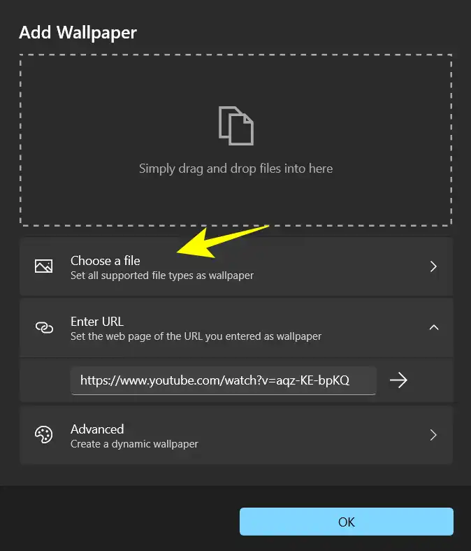 choose your downloaded wallpaper