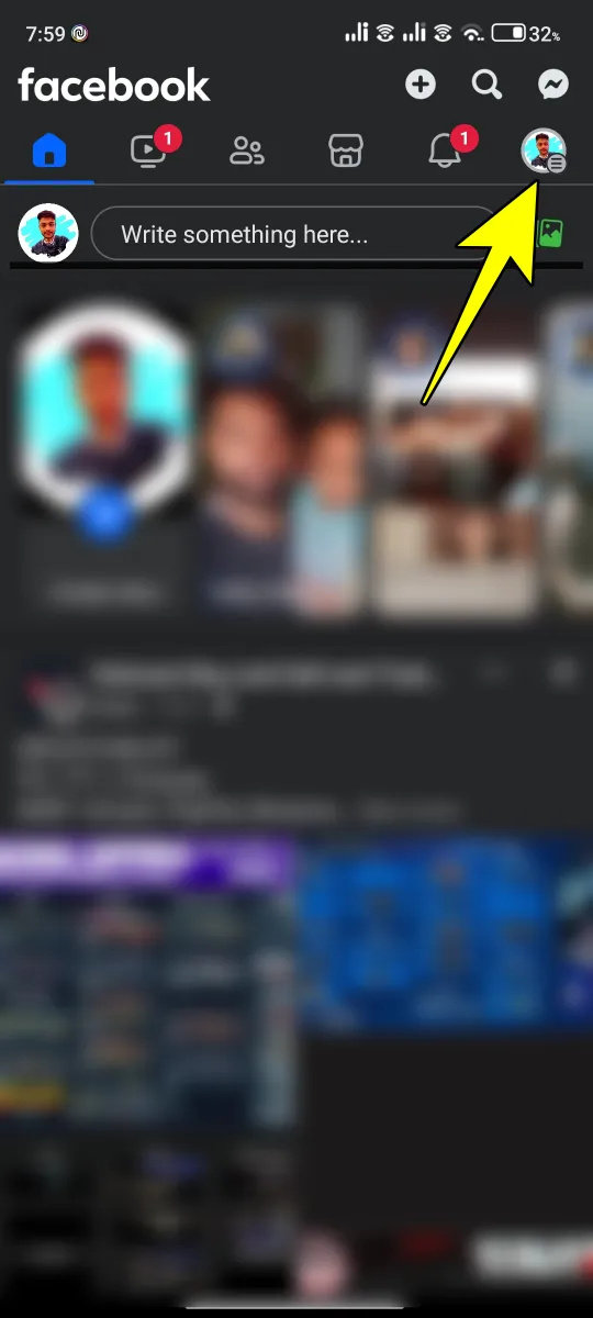 facebook profile icon top right corner