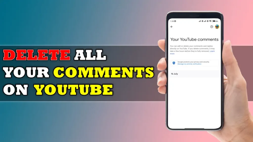 delete your YouTube comment history