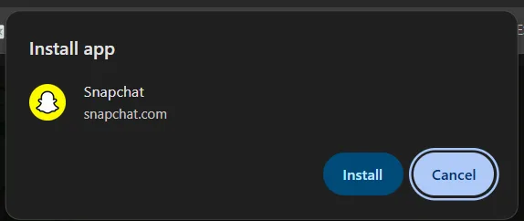 Install Snapchat Web Shortcut App