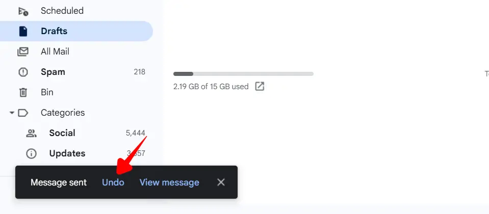 Unsend an Email in Gmail for Web