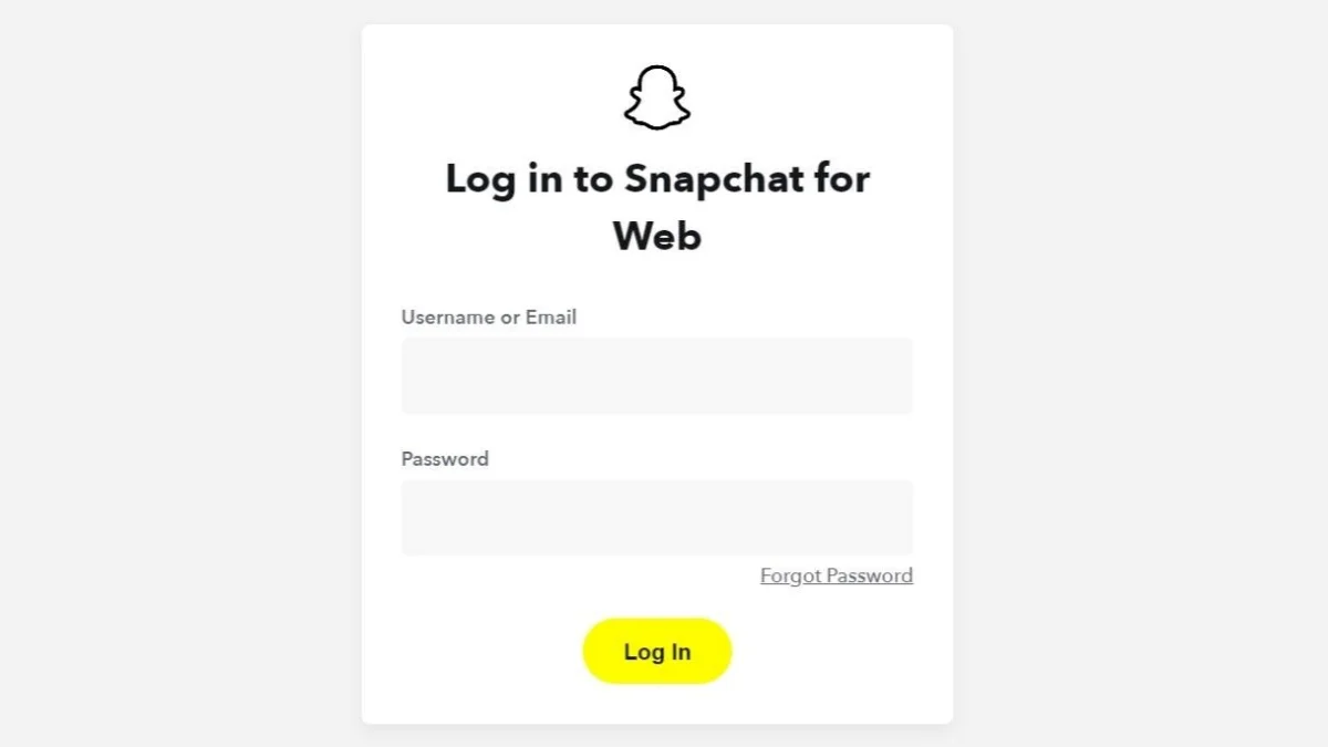 Login with your account in snapchat web