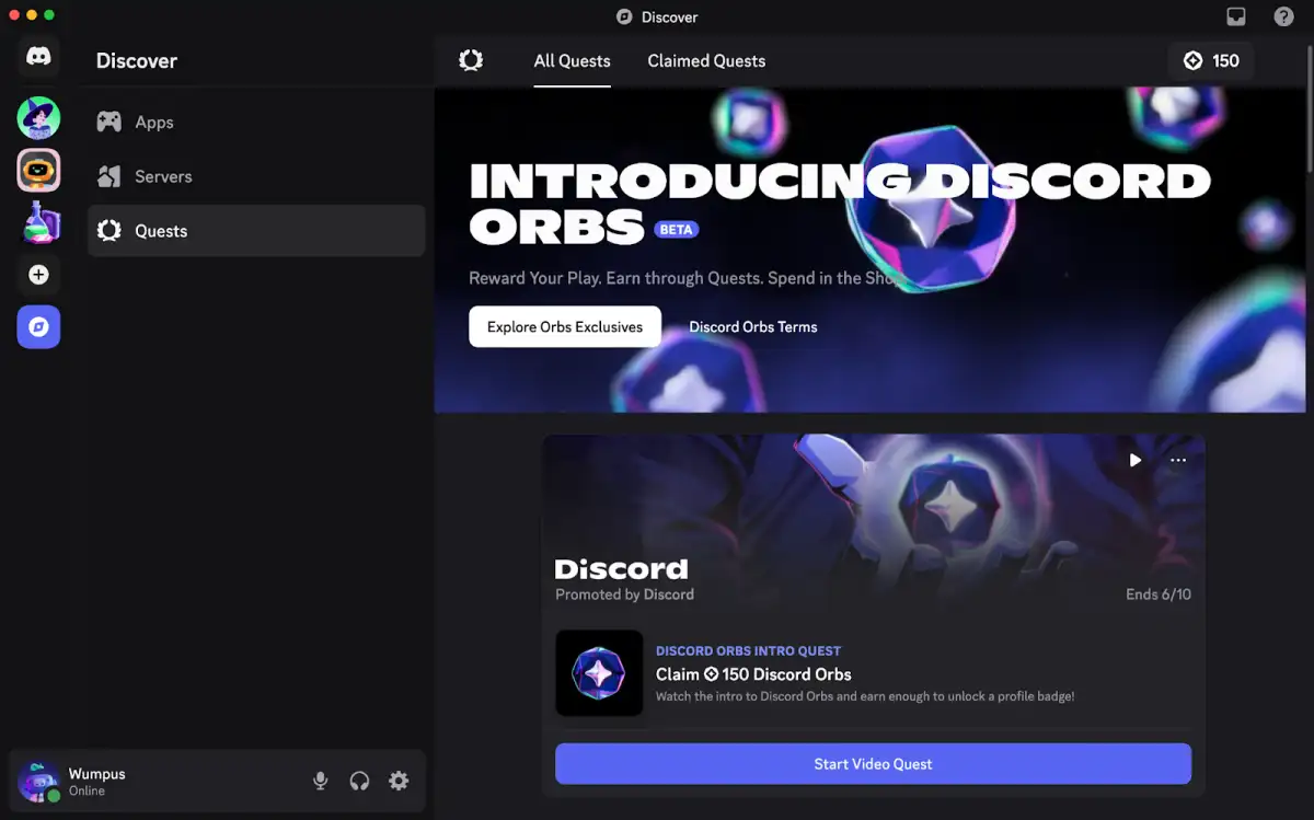 Discord Orbs a new in app currency