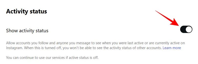Disable Activity Status on Instagram Web