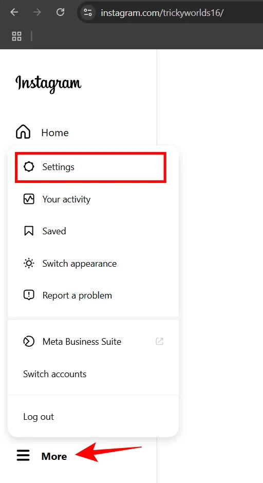 Instagram Web Setting