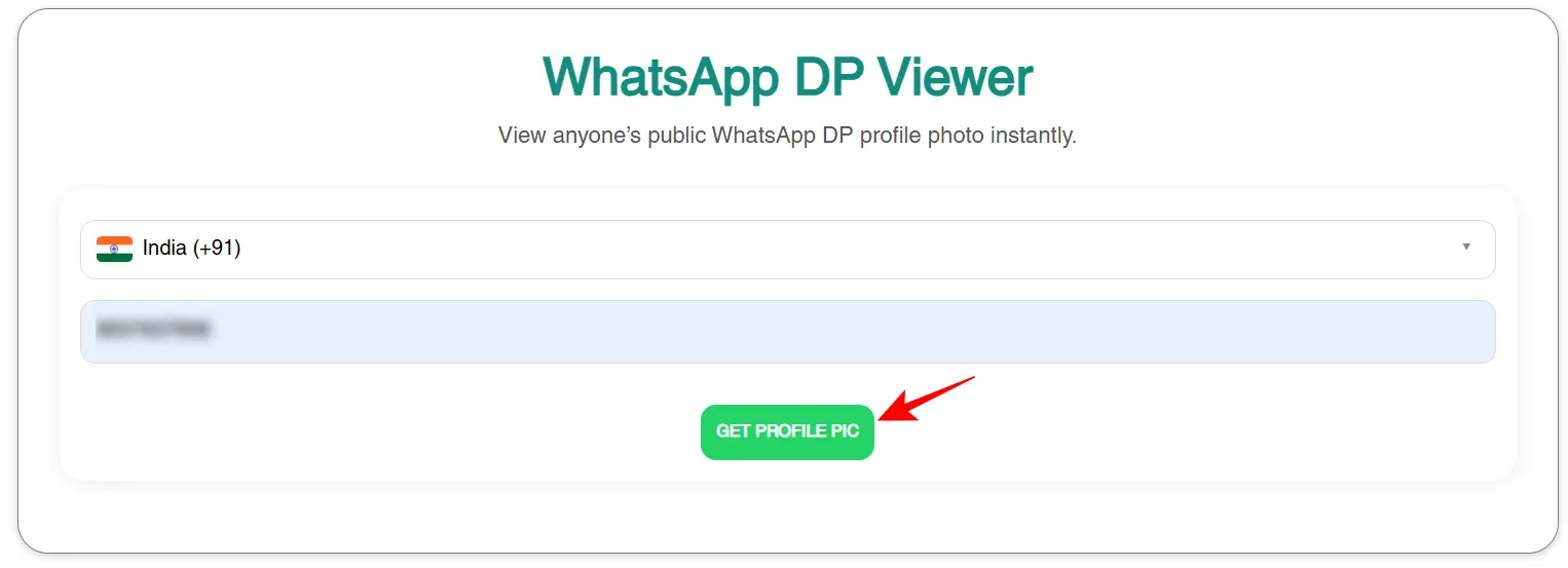 Get Profile Picture using Whatsapp DP Viewer