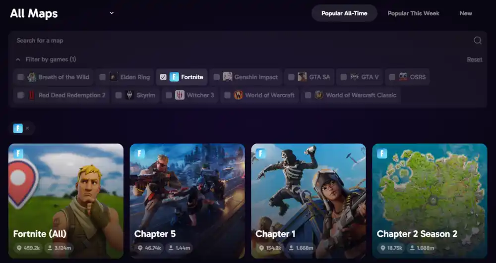 Choose the setting in Fortnite Geoguessr